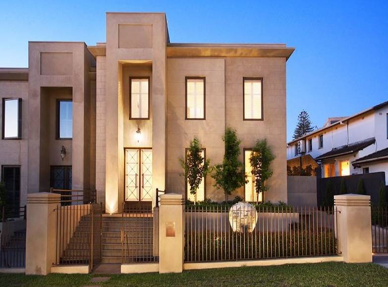 Luxury modern two-story house with gate
